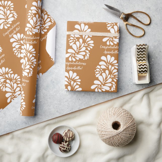 Terracotta talavera Mexican fiesta personalized Wrapping Paper (Crafts)