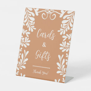 Terracotta Talavera Mexican Wedding Cards & Gifts Pedestal Sign