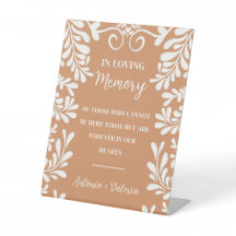 Terracotta Talavera Mexican Wedding Memorial Sign