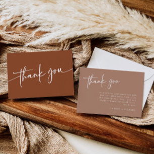Terracotta Thank You Card Minimalist Boho Modern
