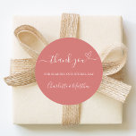 Terracotta thank you heart wedding classic round sticker<br><div class="desc">A dusty terracotta,  earth colored background.  With the text: Thank you for sharing our special day,  with a small heart.   Personalize and add your names.</div>