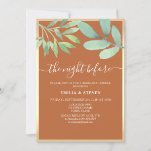 Terracotta The Night Before Rehearsal Dinner  Invitation