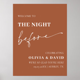 Terracotta The Night Before Rehearsal Dinner Sign