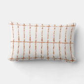Terracotta Tie Dye Look Rectangular Grid Pattern Lumbar Pillow (Back)