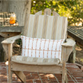 Terracotta Tie Dye Look Rectangular Grid Pattern Lumbar Pillow (Chair)