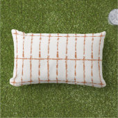Terracotta Tie Dye Look Rectangular Grid Pattern Lumbar Pillow (Grass)