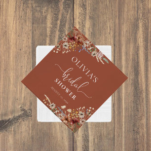 Terracotta Tiny Wildflower Bridal Shower Napkin