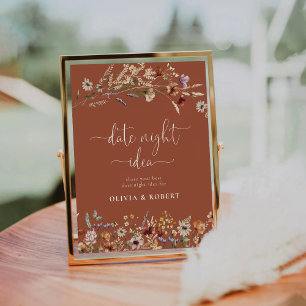 Terracotta Tiny Wildflower Date Night Idea Sign