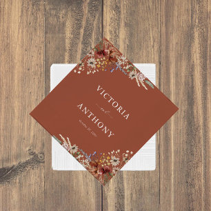 Terracotta Tiny Wildflower Wedding Napkins