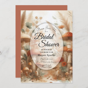 Terracotta Toadstool Woodland Magic Bridal Shower Invitation
