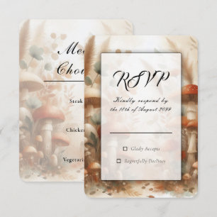 Terracotta Toadstool Woodland Magic Wedding RSVP Card