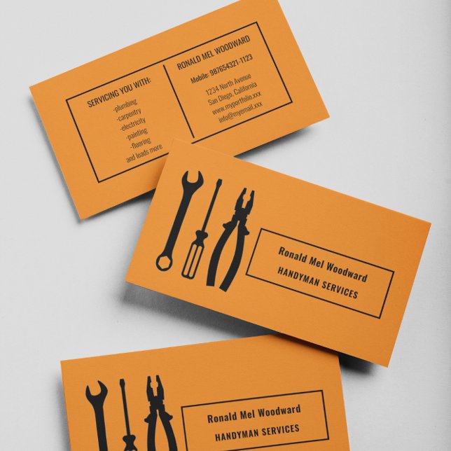 Terracotta Tool Handyman Services Business Card (Creator Uploaded)