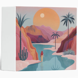 Terracotta Turquoise Celestial Oasis Landscape Binder
