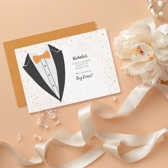 Terracotta Tuxedo Ring Bearer Confetti Proposal Invitation (Creator Uploaded)