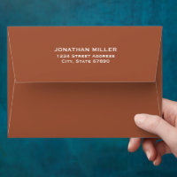 Terracotta Typography Back Flap Return Address