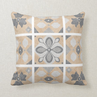 Terracotta Vintage Tiles Design Throw Pillow