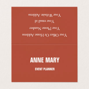 Terracotta Warm Colour Burnt Dark Orange Classy Business Card