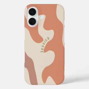 Terracotta Warm Organic Shaped Personalized Name iPhone 16 Case