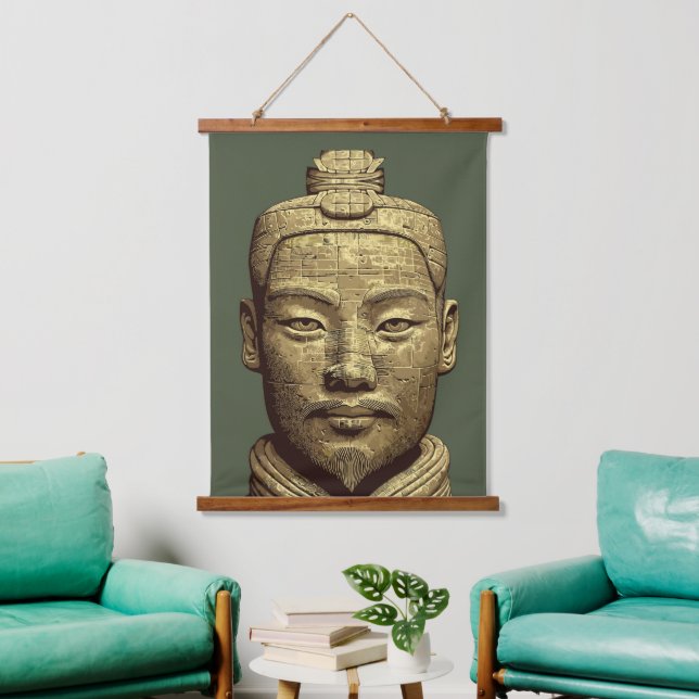 Terracotta Warrior - Ancient Gold Art Hanging Tapestry (Living Room)