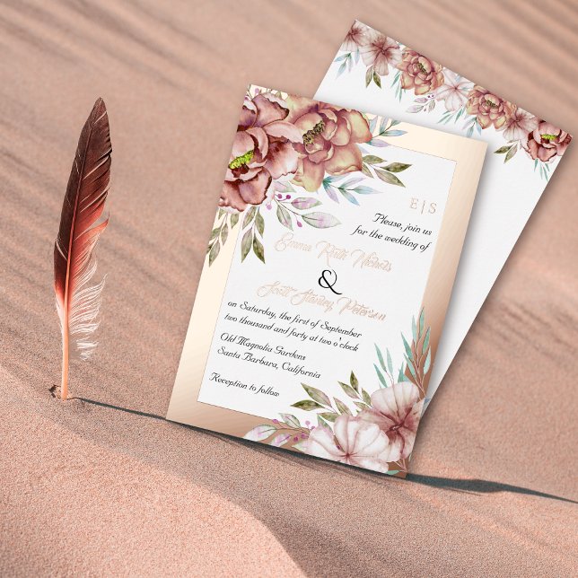 Terracotta watercolor flowers wedding rose gold fo (Creator Uploaded)