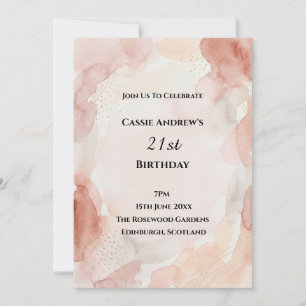 Terracotta Watercolor Milestone Birthday Invitation