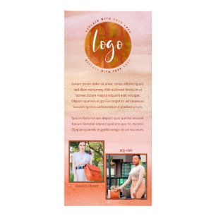Terracotta Watercolor Wash Your Logo Rack Card