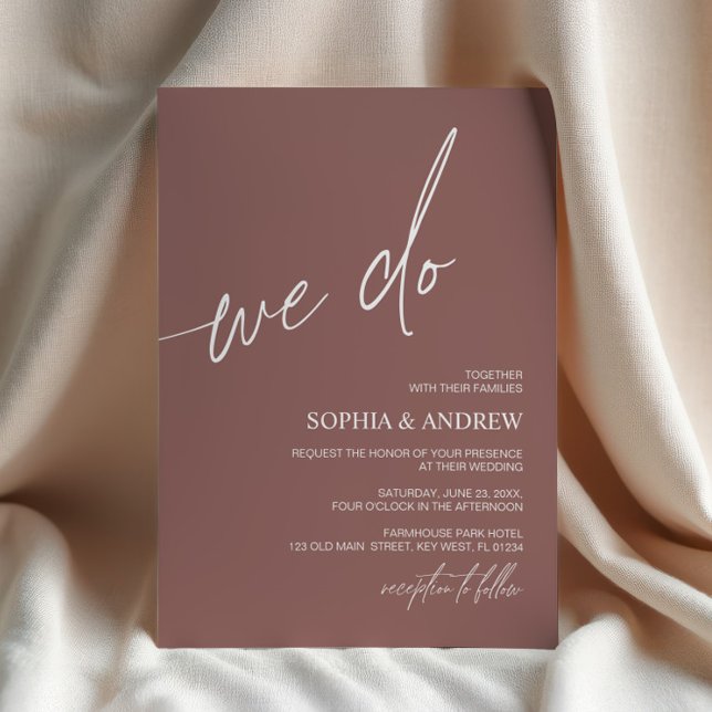 Terracotta We Do Minimalist Wedding Invitation (Creator Uploaded)