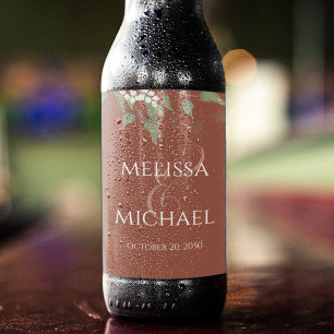 Terracotta Wedding Beer Label Custom