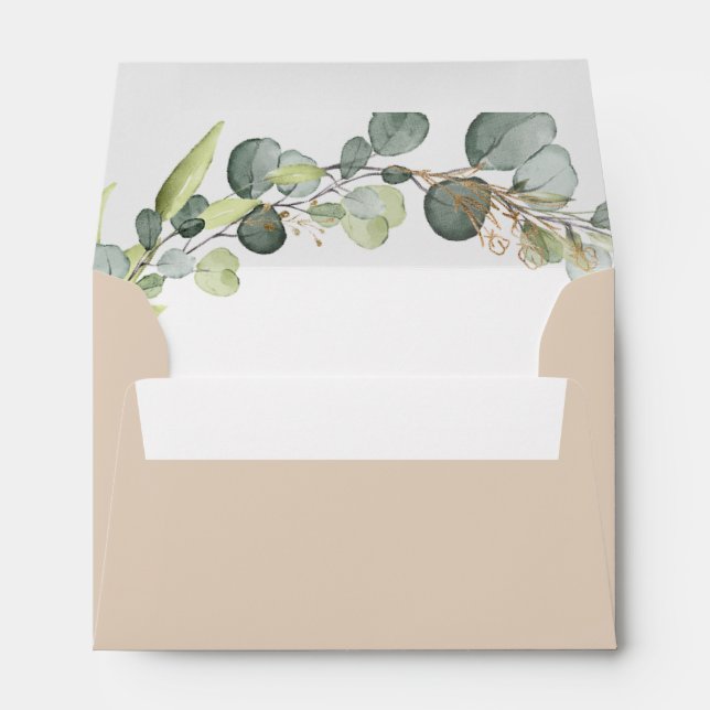Terracotta Wedding Details Eucalyptus Greenery Envelope (Back (Bottom))