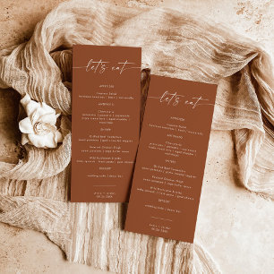 Terracotta Wedding Dinner Food Menu   Let's Eat
