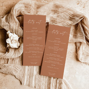 Terracotta Wedding Dinner Food Menu   Let's Eat