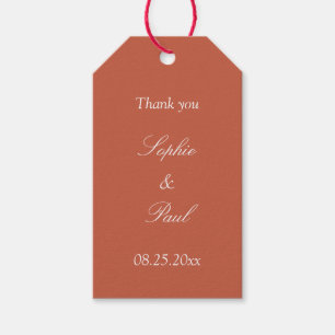 Terracotta Wedding Favour Thank You Gift Tags