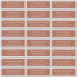 Terracotta wedding guest address labels sticker<br><div class="desc">Easy to personalize,  names and addresses / individual wedding shipping address label stickers for guests.</div>