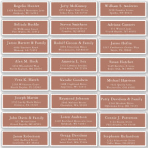 Terracotta wedding guest address labels sticker