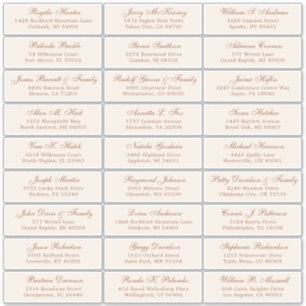 Terracotta wedding guest address labels sticker