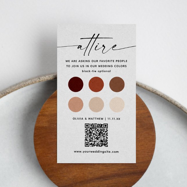 Terracotta Wedding Guest Attire + QR | Dress Code  Enclosure Card (Creator Uploaded)