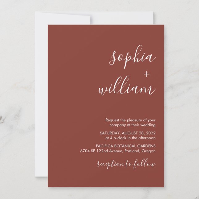 Terracotta Wedding Invitation (Front)