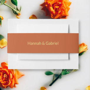 Terracotta Wedding Invitation Belly Band