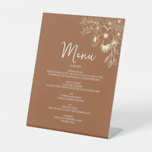 Terracotta Wedding Menu Pedestal Sign