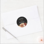 Terracotta Wedding Modern Floral Boho Black Classic Round Sticker<br><div class="desc">Terracotta floral boho wedding seals</div>