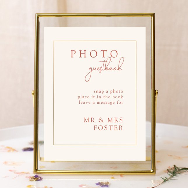 Terracotta Wedding Photo Guestbook Table Sign (Creator Uploaded)