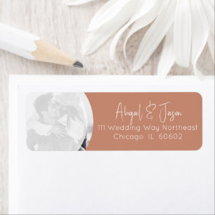 Terracotta Wedding Photo Return Address