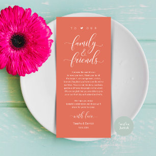Terracotta Wedding Place Setting Thank You Card