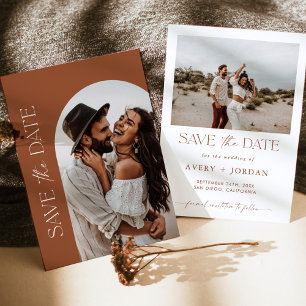 Terracotta Wedding Save the Date, Boho Save Dates Invitation
