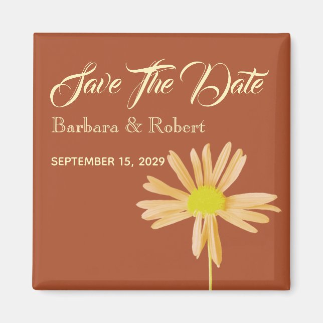 Terracotta Wedding Save The Date Invitation Magnet (Front)