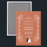 Terracotta Wedding Save The Date Magnet BrideGroom<br><div class="desc">Rust coloured, one of the colours for 2025, wedding save the date magnet black and white bride groom design. You can customise this terracotta coloured wedding save the date magnet with your own wedding details. Should you require any help with customising then contact us through the link on this page....</div>