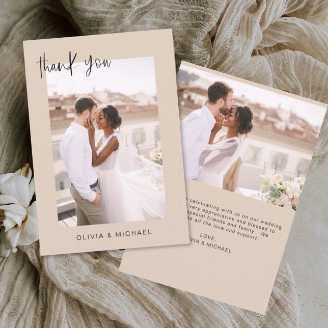 Terracotta Wedding Thank You Photo Minimalist  (Creator Uploaded)