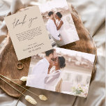 Terracotta Wedding Thank You Photo Minimalist<br><div class="desc">Wedding Thank You Cards that have a photo on the front and back. The Thank you cards contain a modern hand lettered cursive script typography that are elegant,  simple and modern to use after you wedding day celebration.</div>