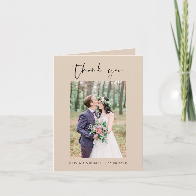 Terracotta Wedding Thank You Photo Minimalist (Front)