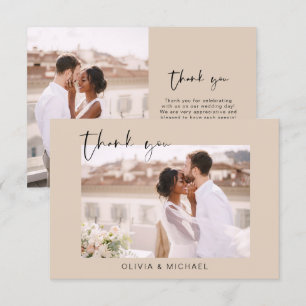 Terracotta Wedding Thank You Photo Minimalist Card